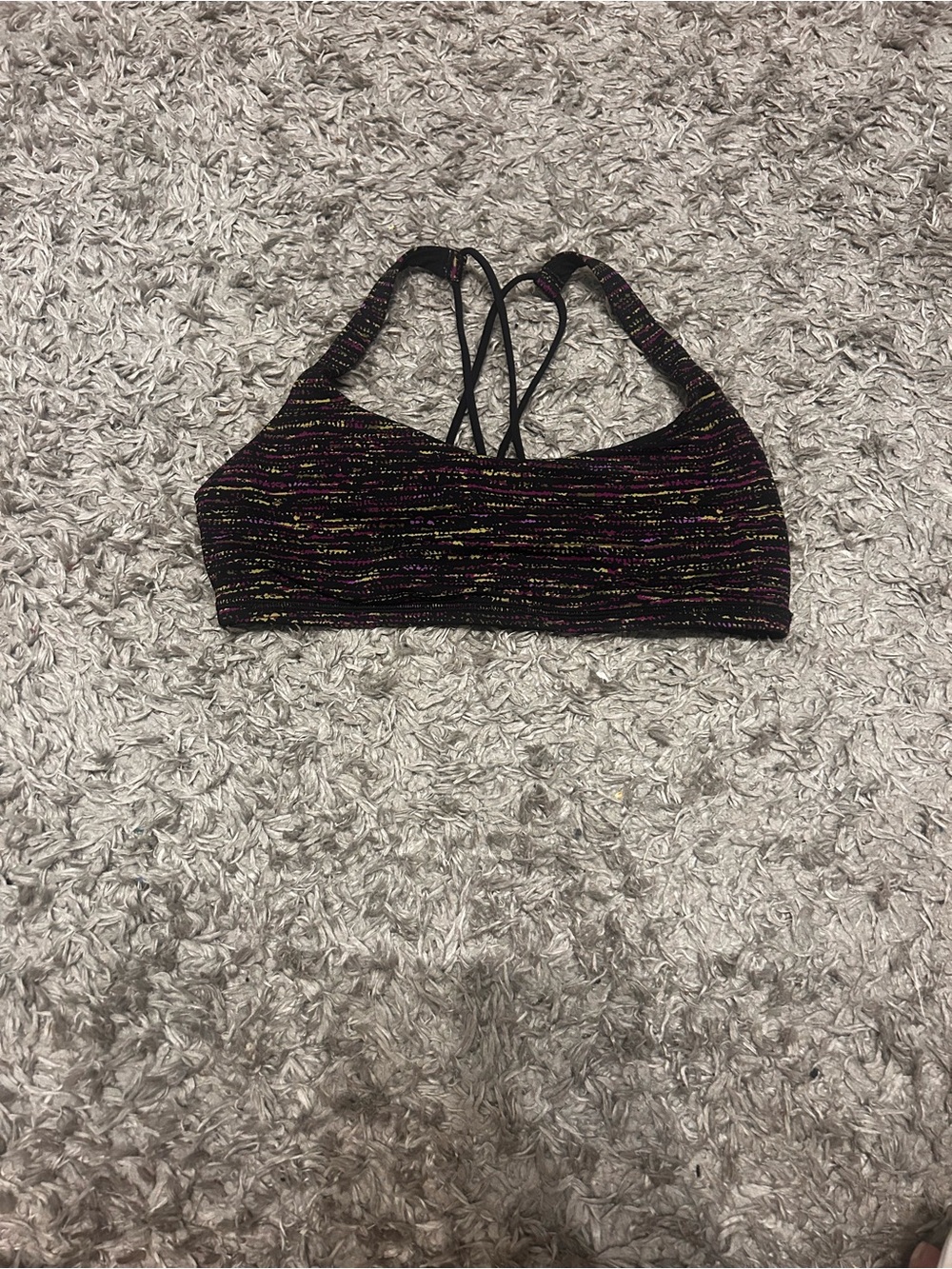lululemon athletica Black Multicolor Sparkle Strappy Sports Bra